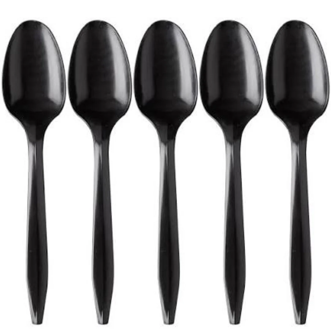 Heavy Duty Black PP Soup Spoon Bulk