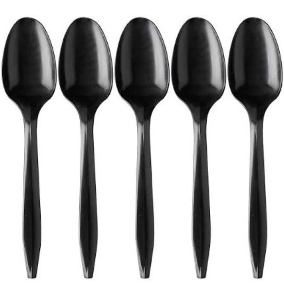 Heavy Duty Black PP Soup Spoon Bulk