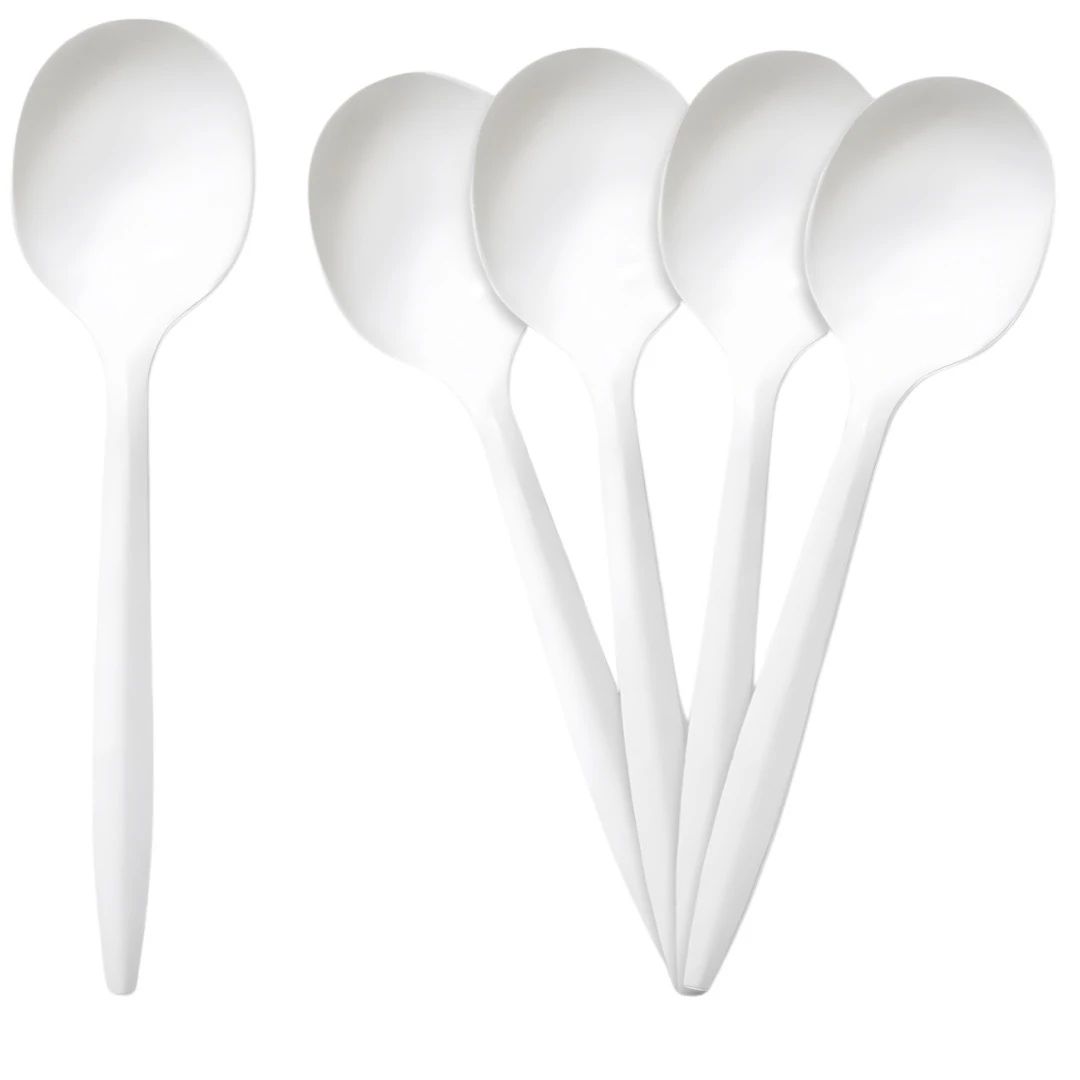 Heavy Duty White PP Soup Spoon Bulk