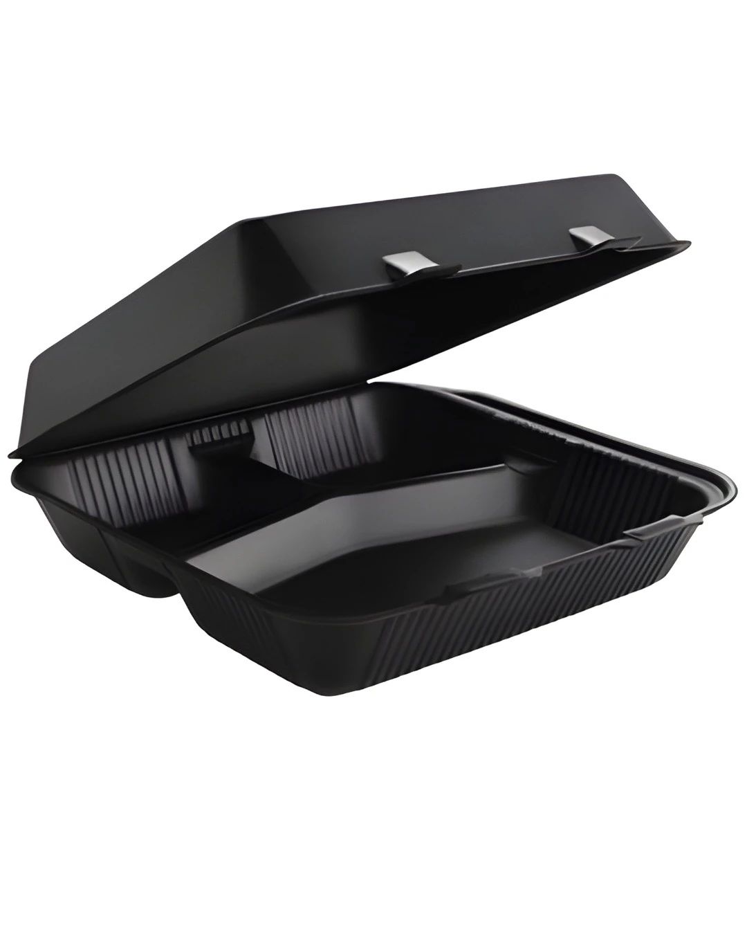 PP Eco Black Container 9x9x3 3-Compartment