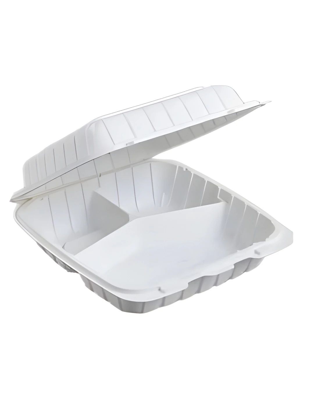PP Eco White Container 8x8x2.7 3-Compartment