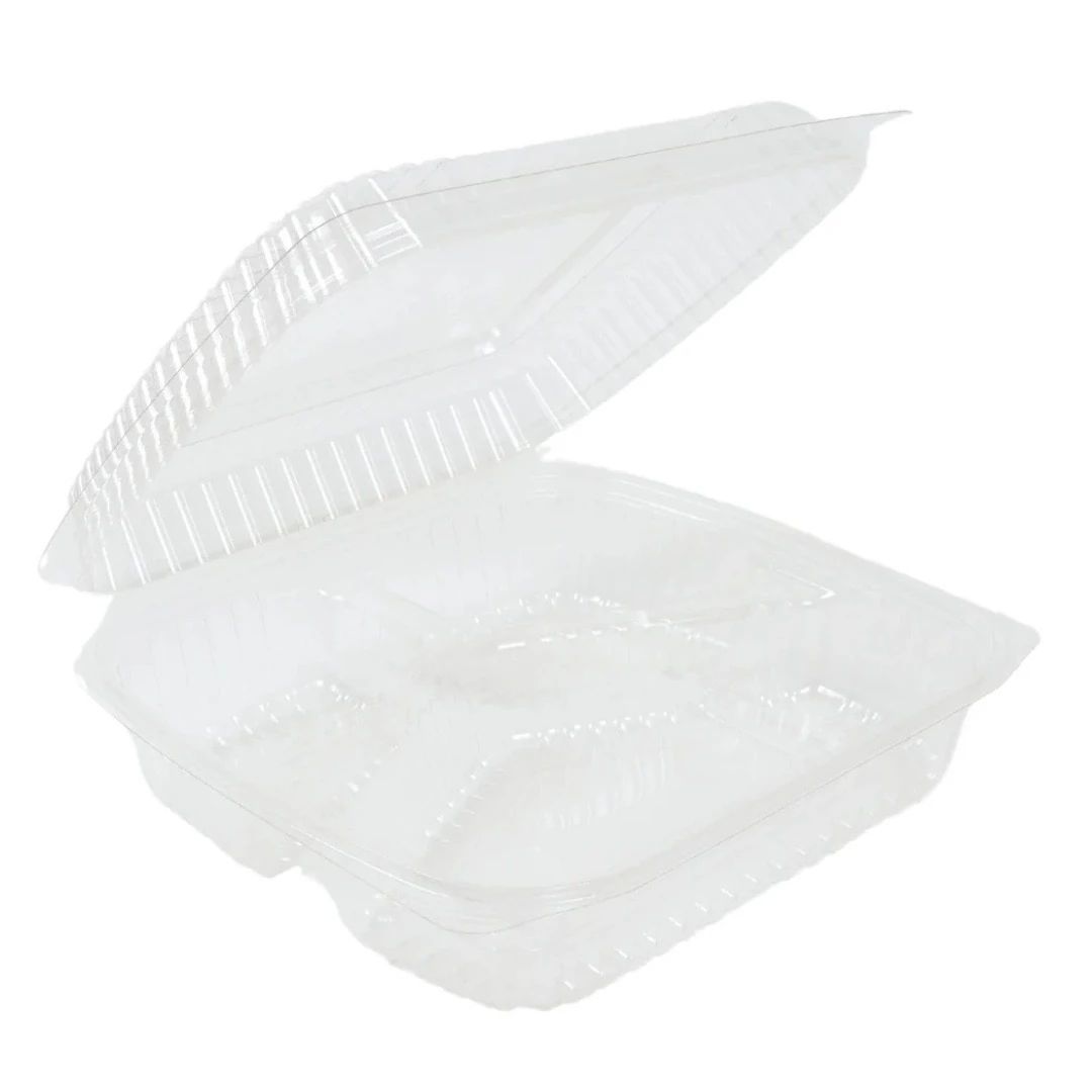Clear PS Container 9x9x3 3-Compartment